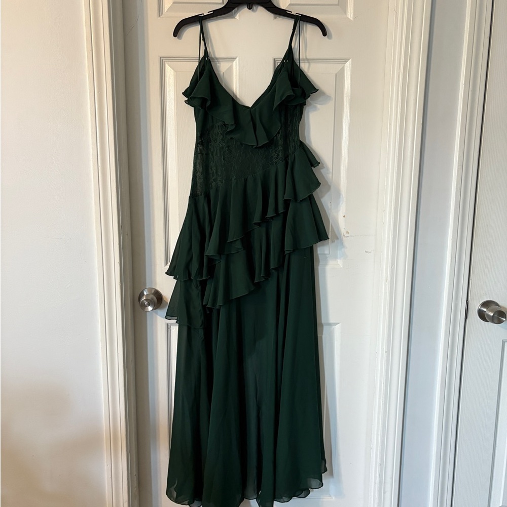 Green Ruffled Dress - Picture 2 of 9